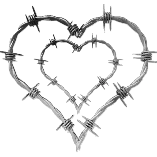 barbed wire, the prickly wire sketch, the heart of barbed wire, prickly wire drawing, polya wire symbol