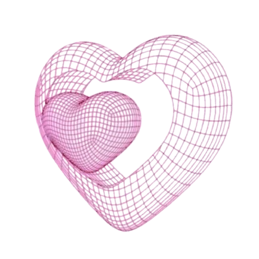 cœurs, coeur 3 d, badge de coeur, coeur 3d dxf, coeur double