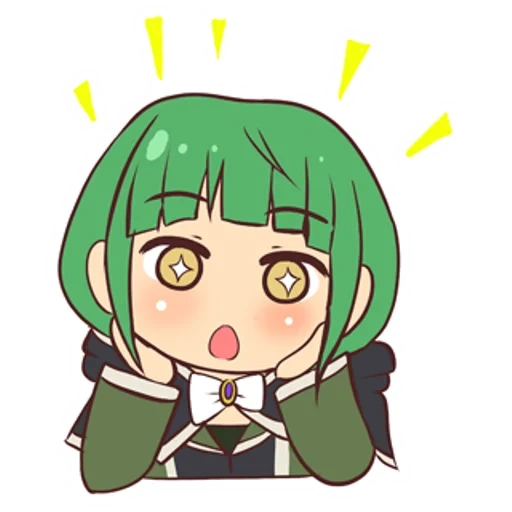 anime, anime, anime verde, personaggio di anime, ragazza dai capelli verdi di chibi