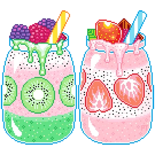 smoothie pattern, lovely pattern, illustrated food, gourmet lovely pattern, in order to outline cute