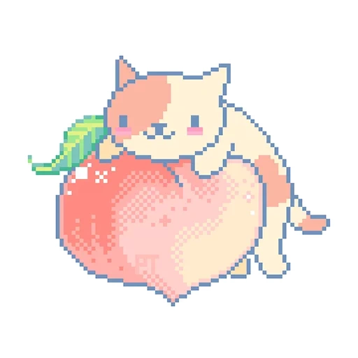 peach, peach, pixel art is lovely, lovely pixel art, cute pixel cat