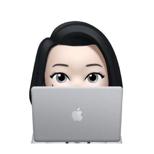 asiático, símbolo de expresión, nuevos emoticones, computadora portátil de niña de expresión