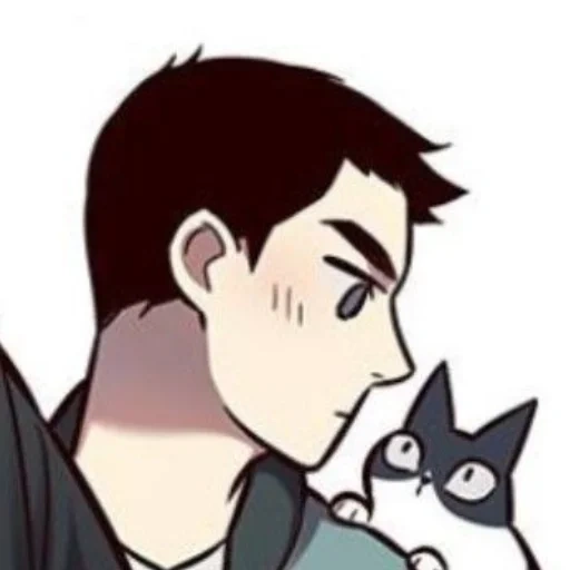 manhua, gente, el arte de los chicos, gato jana barlow, lindo chico de animación