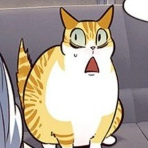 кот, anime cat, кот аниме, элисед кот, кошка толстая