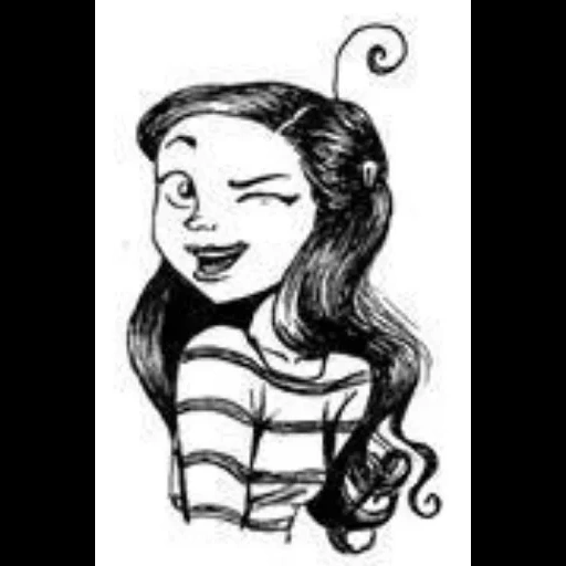 ragazza, smiley, sorriso pigro, disegni di ragazze, cassandra kalin cassandra calin