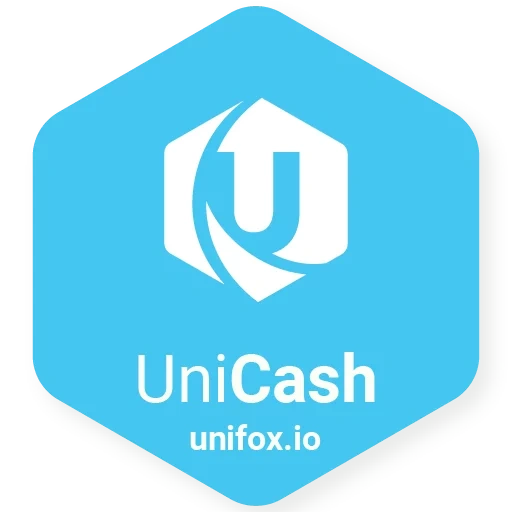 logotipo, emblemas, unicash, ícone da caixa de entrada, modelo de logotipo