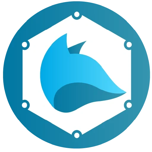 logo, icône en forme de poisson, badge fish, icône de petit poisson, logo dauphin