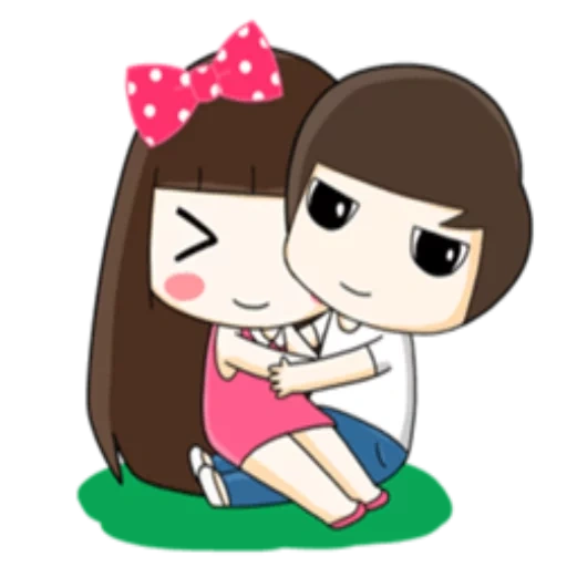 fille, clipart, couple mignon, dessins de couples, douet dessin d'un couple