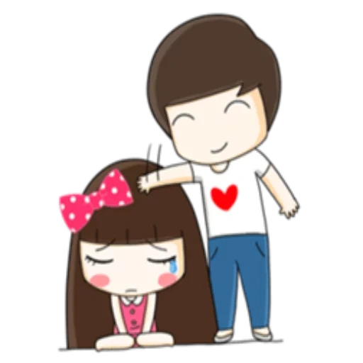 asiático, casal chibi, casal chibi, animação casal fofo, casais de kawai