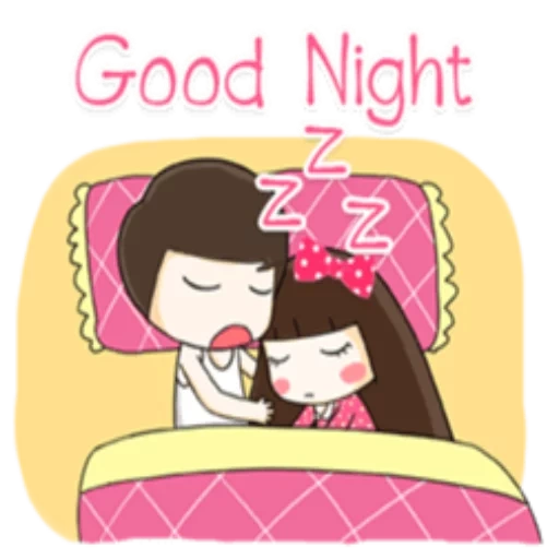 anime, good night, pasangan cinta, pasangan anime lucu, gambar kartun ganda lucu selamat malam
