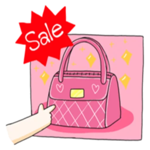 taschen, tasche, handtaschen, rosa handtasche, die tasche ist rosa cartoon