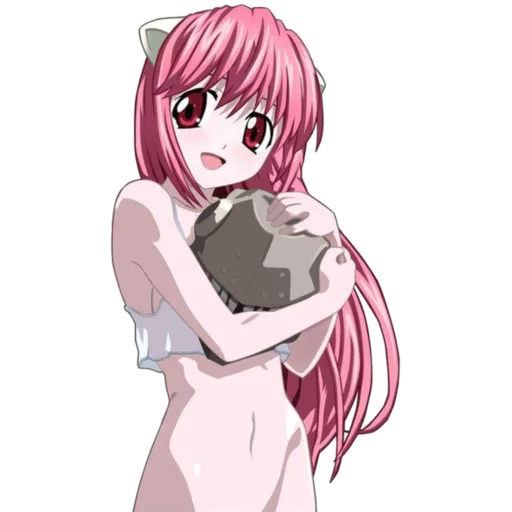 anime girls, lucy elfen lied, elf's song, diklonius without a background, lucy elven song