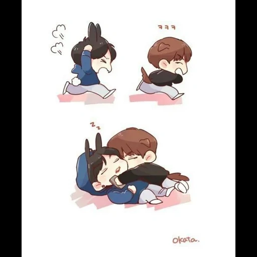 bts fanart, arts mignon, vkook art, viguki mignon, chibi bts viguki 18