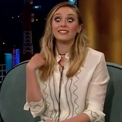 jovem, mulher, elizabeth, elizabeth olsen, o late late show