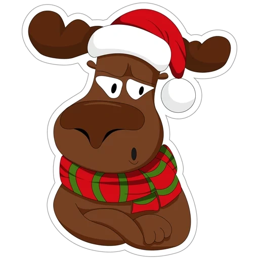 elk, deer, rudolf deer, rudolf deer santa, new year's sticker deer
