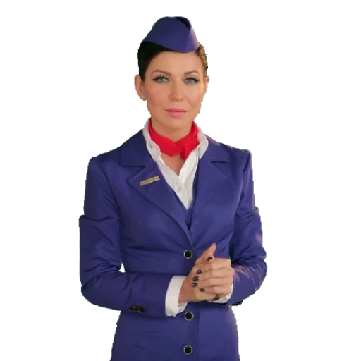 mensch, junge frau, stewardess, die form der stewardess, stewardess kostüm