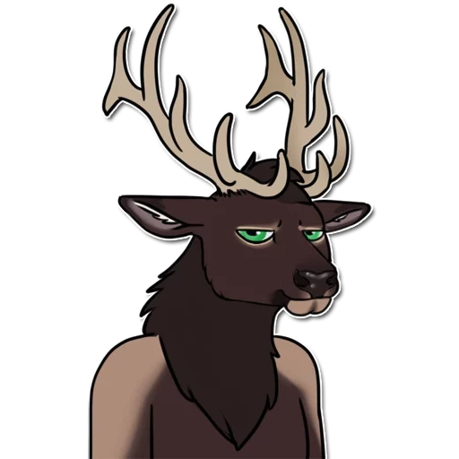 deer, moose horns, deer horns, furry deer, deer drawing