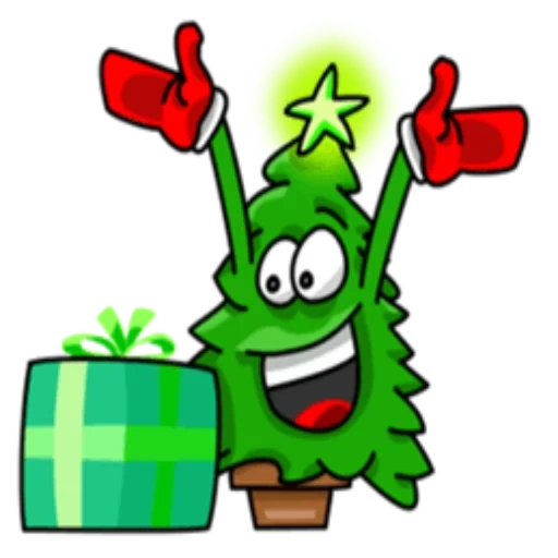 plantes, christmas tree, herringbone gai, jeu de conflit d'hiver 3d, cartoon d'arbre de noël amusant