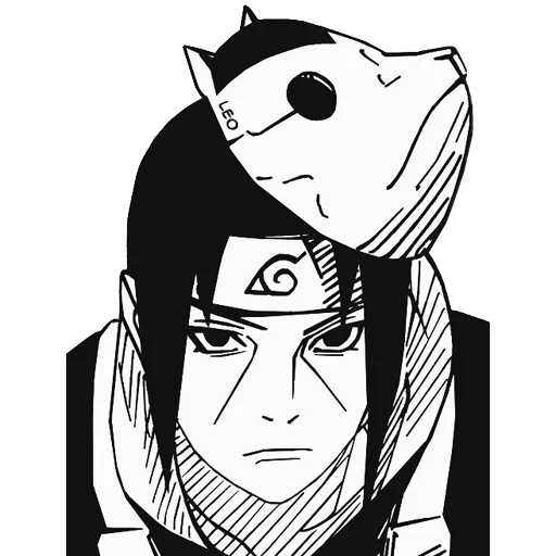 ithaca anbu, manga ithaca, sene zhibo cartoon, ithaca black and white, naruto novels