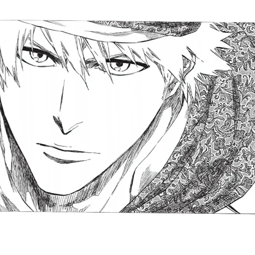 claquement, manga blich, blich dessin toshiro, ichigo kurosaki manga 555, ichigo kurosaki noir blanc