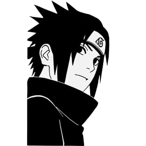 sasuke, саске учиха, саске серьезный, саске улыбка манга, черно белый наруто