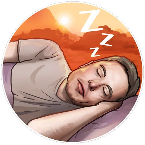 il maschio, umano, illustrazione, dormire arrabbiato, icona cuscino per dormire