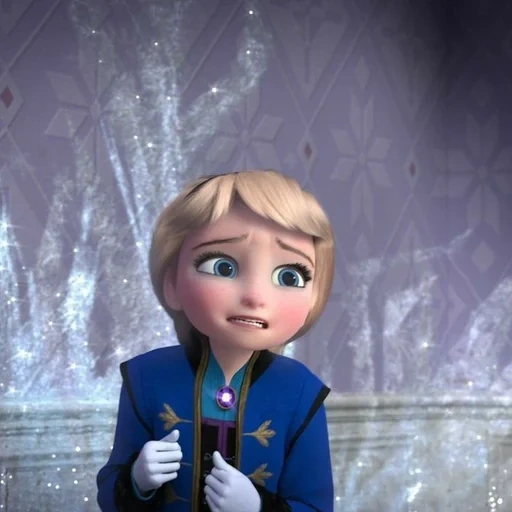 elsa, cold heart, elsa is small, there are already snowdrifts outside the window, cold heart anna elsa are small