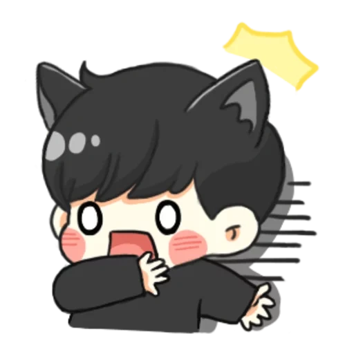 immagine, chibi bts, kaneki chibi, cat black boy, chibi bts shuga