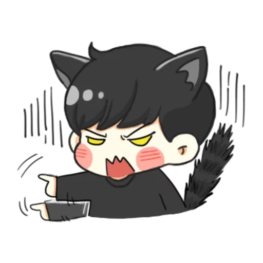 chibi, bcts chibiki, kaneki chibi, anak laki laki kulit hitam kucing, chibi bts shuga