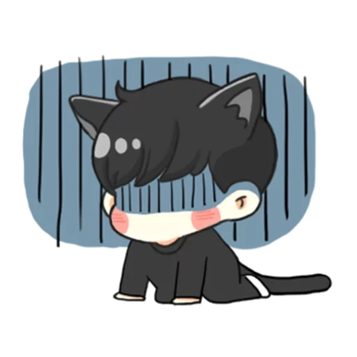 gato, chibi, jinmu chibi, animação é fofa, chibi bts shuga