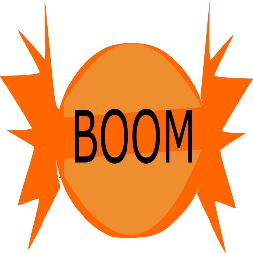 ledakan, boom besar, boom boom, logo boom, boom oranye