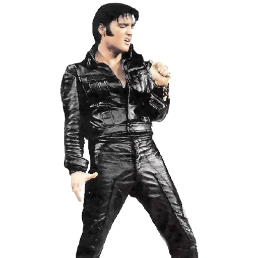 elvis presley, elvis presley 2, elvis presley abito nero, pantaloni in pelle elvis presley, elvis presley gold outfit collection statuette