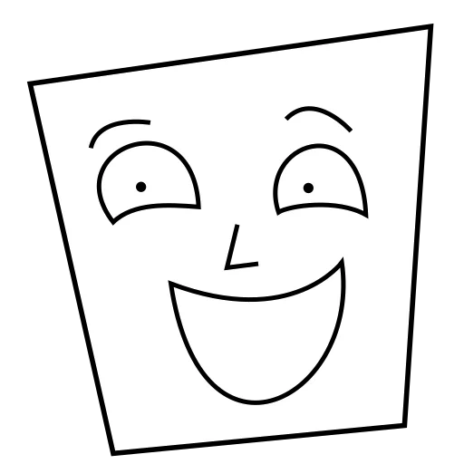 figure, facial coloring, interesting square coloring, smile colored square, color rectangle with face