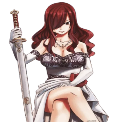 fairy tail, elsa red, the tail of the fairy erza, fairy erza has a red tail, immortal erza the tail of scarlett's art