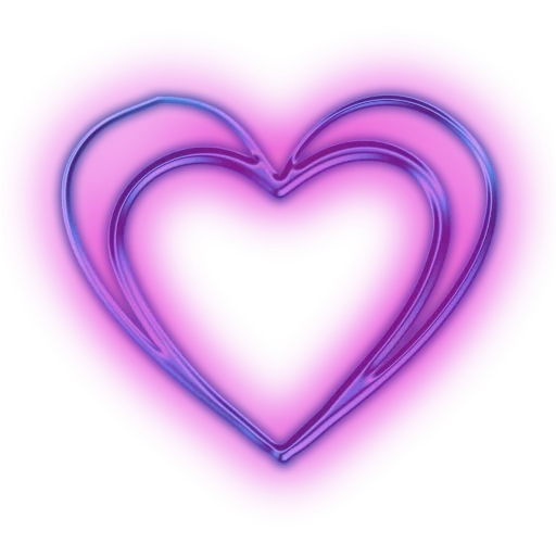 hati, hati adalah lilac, hati ungu, hati ungu, hati neon dengan latar belakang putih