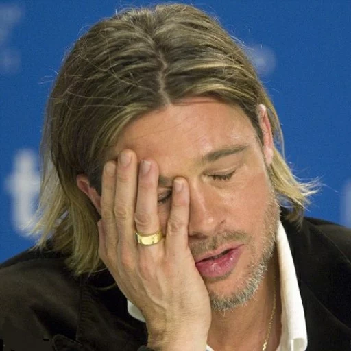 brad pitt, brad pitt laughs, brad pitt sad, double brad pitt, surprised brad pitt