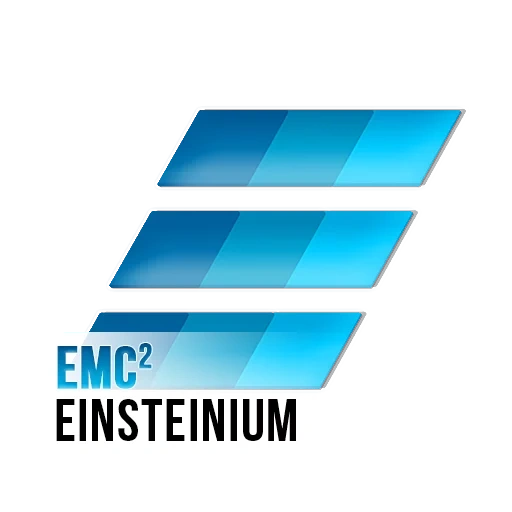 tanda, label, emc 2 logo, einsteinium, kursus einstein