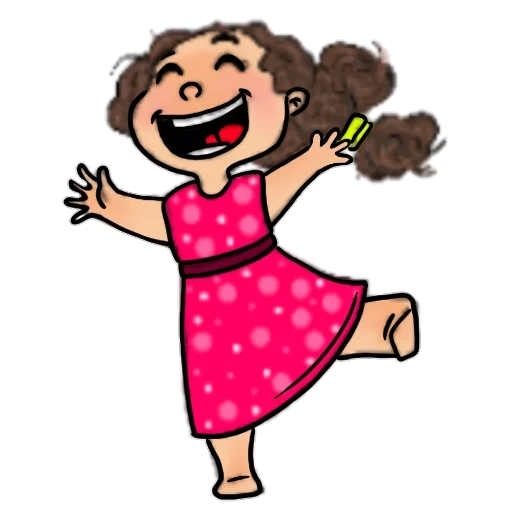 emily, vector illustration, girl smile cartoon