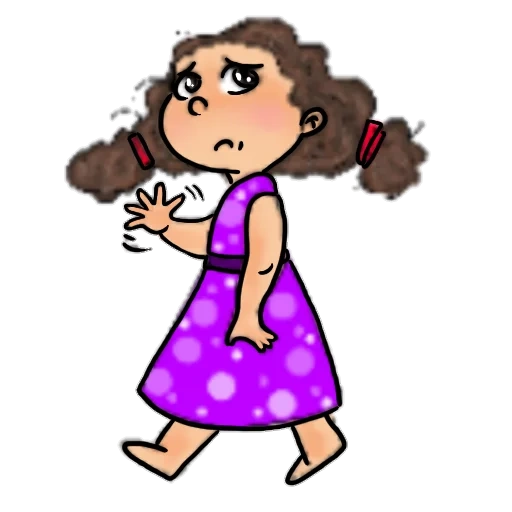 filho, menina, mulher de desenho animado, a garota se inclinou sobre o desenho, garota inclinada de desenho animado