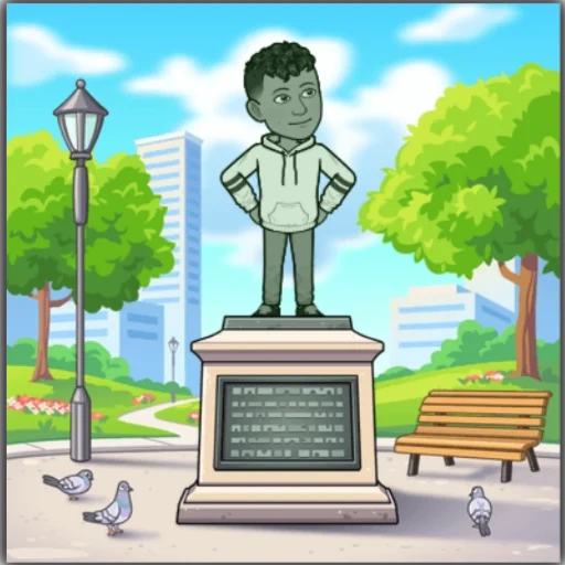monumento, monumento al disegno, statua south park, illustrazione del monumento, lincoln park chicago monument