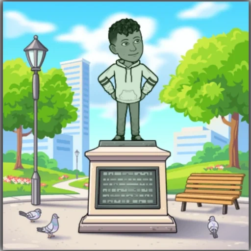 monument, denkmal zum zeichnen, statue south park, denkmalillustration, lincoln park chicago monument