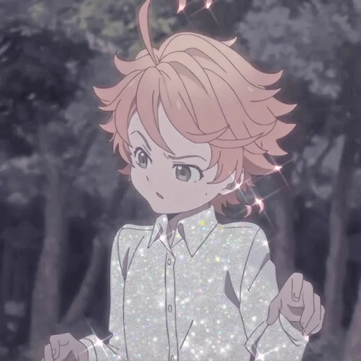 lovely anime, the promised nonsense, anime promised nonsense, emma promised neverland smiles, emma of the promised non sorrend moments of anime