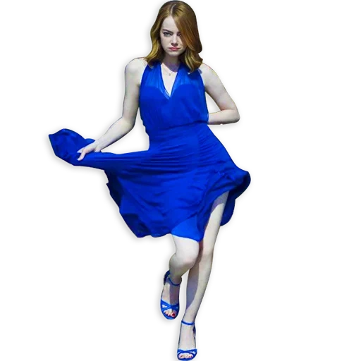 эмма стоун, ла-ла ленд, синее платье, платье девушки, эмма стоун ла ла ленд