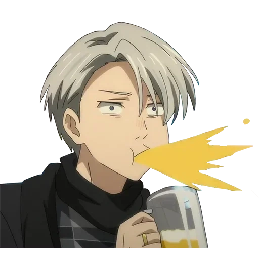 yuri ice du, anime di yuri ice, personaggio di anime, viktor vasilievich nikiforov, un viso divertente di victor nikiforov