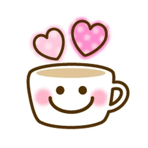 kawaii, clipart, coppa kawaii, tazze watsap, tazza di caffè