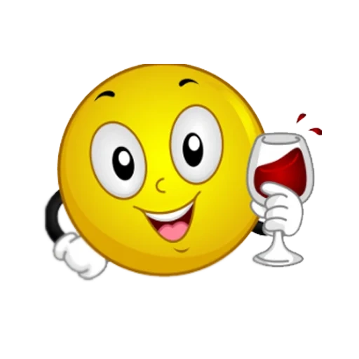 smiley, smiley clipart, cool emoticons, smiley drawings, smiley with a glass of wine