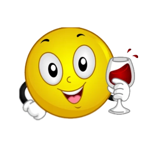 smiley, smiley clipart, coole emoticons, smiley zeichnungen, smiley mit einem glas wein