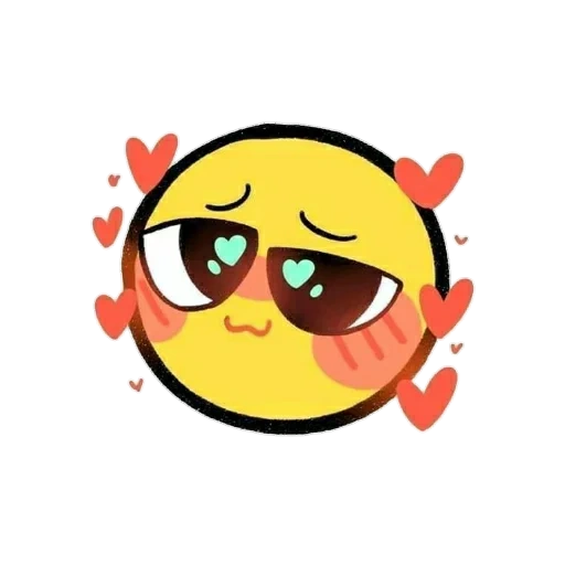 cute emoji, эмодзи милый, рисунки милые, смайл сердечками, cursed emoji cute