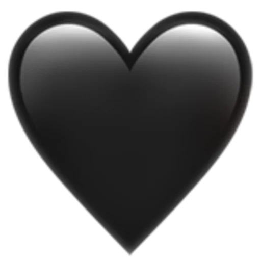 hitam hati, black heart, hitam berbentuk hati, emoji iphone black heart, bagian bawah transparan hati hitam