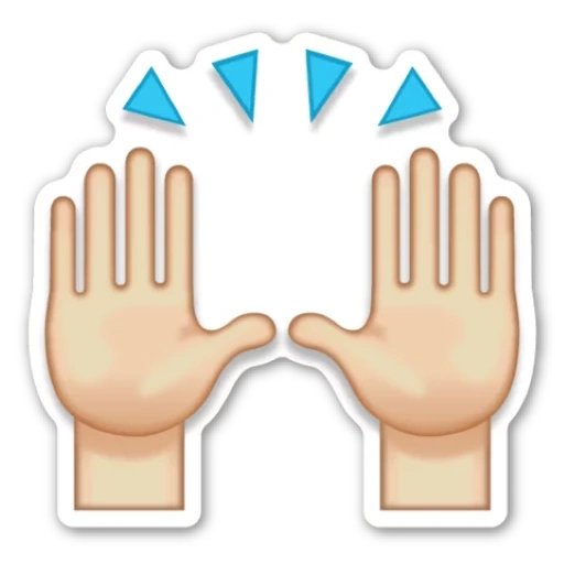 hand emoji, smiling hand, expression finger, smiling face and two palms, a smiling face with two arms